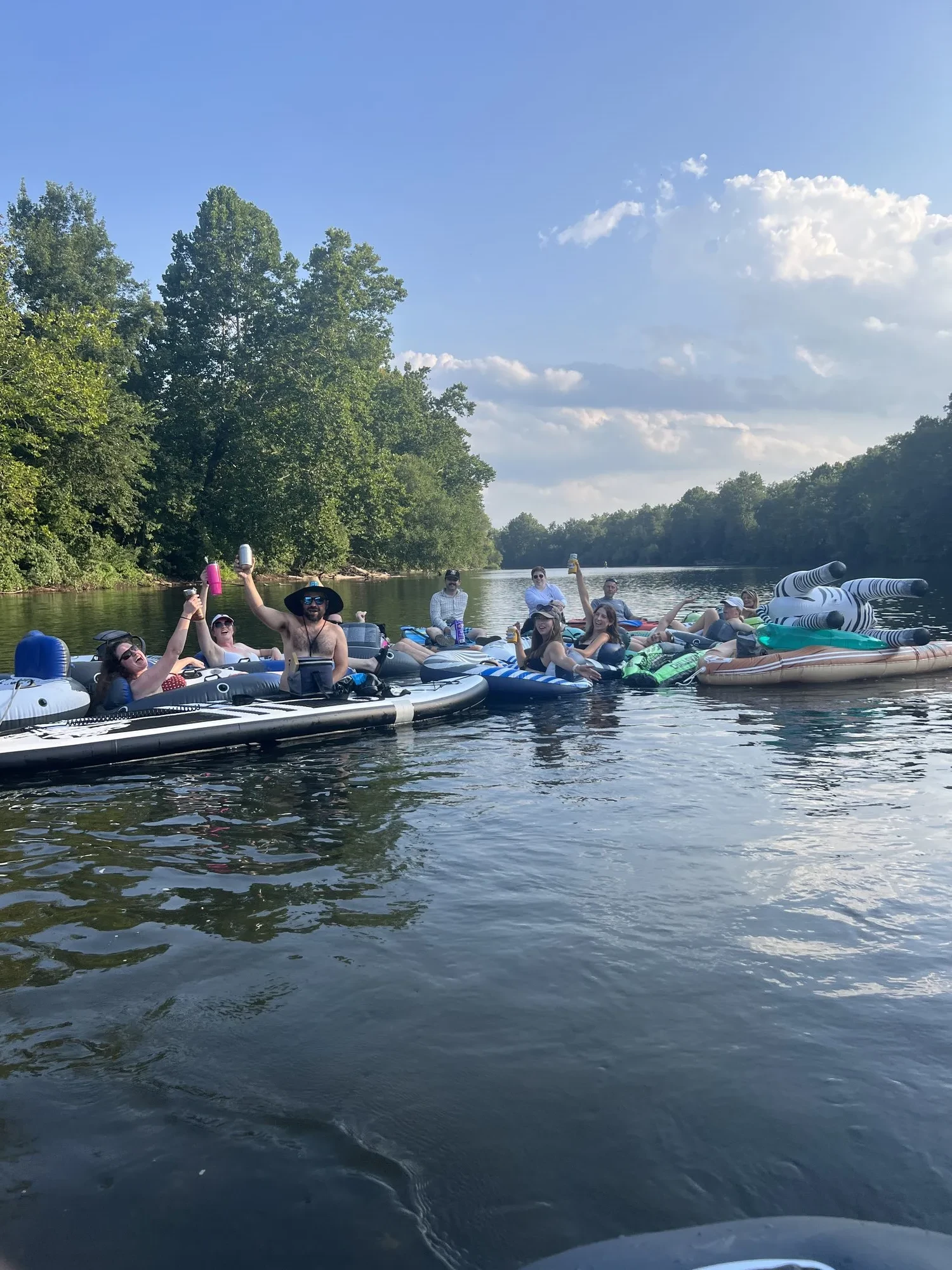 Long flotilla line from water level